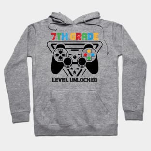 7th Grade Level Unlocked Video Gamer Back to School Boys Hoodie